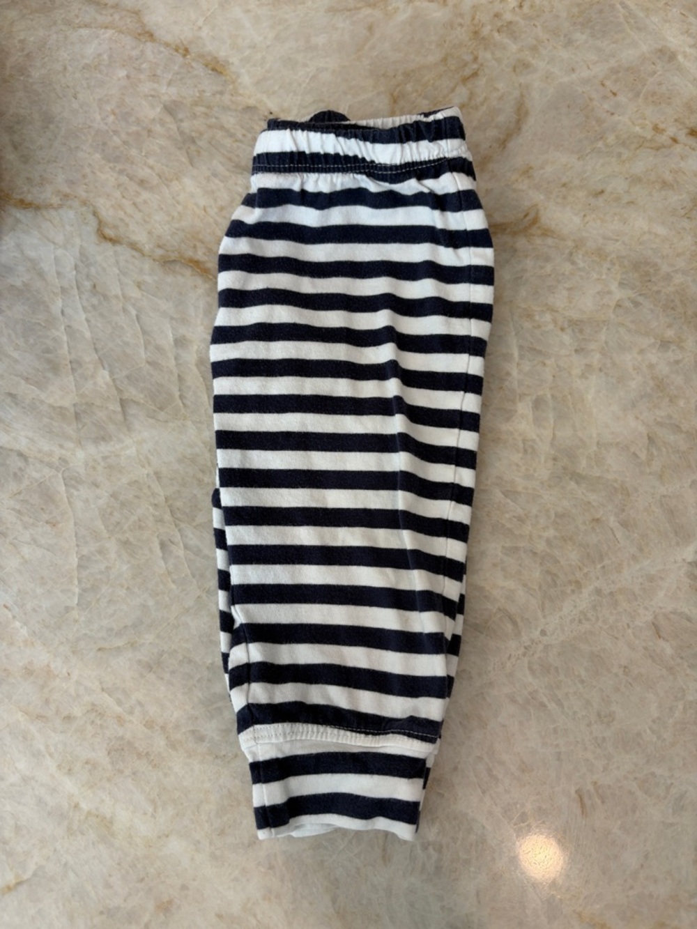 Primary Black and White Striped Kids Leggings
